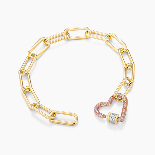 Signature Studded Heart Chain Bracelet