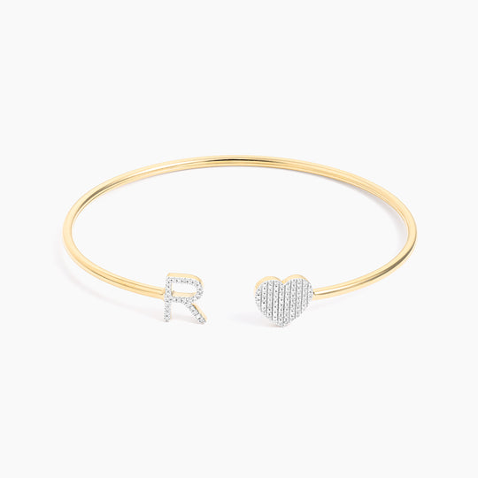 Alphabet Heart Flexi Bangle
