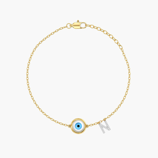 Evil Eye Initial Bracelet