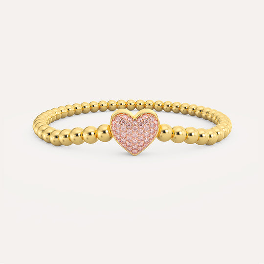 Waterproof Pink Heart Bracelet