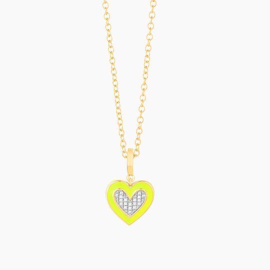 Neon Heart Pendant Necklace