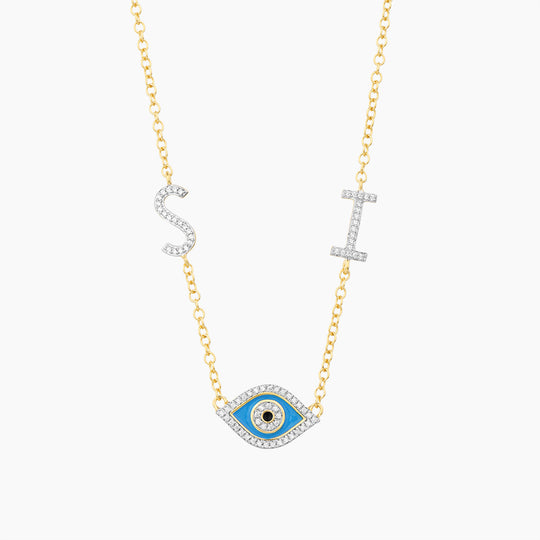 Name + Evil Eye Necklace