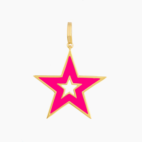 Pink Star Enamel Charm