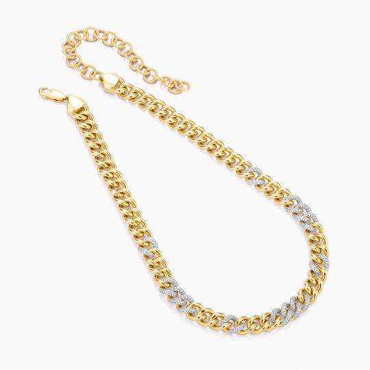 Duo-Tone Cuban Cuban Necklace