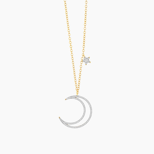 Crescent Moon & star Pendant Necklace