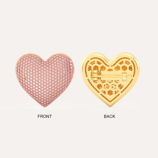 Extra Large Heart Brooch Pin
