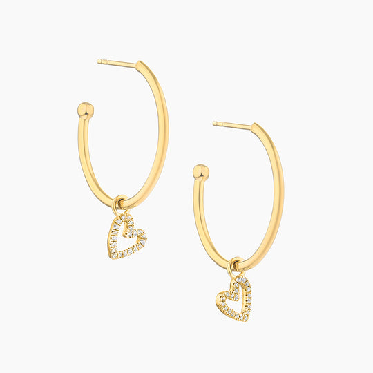 Waterproof Be Still My Heart Hoop Earrings
