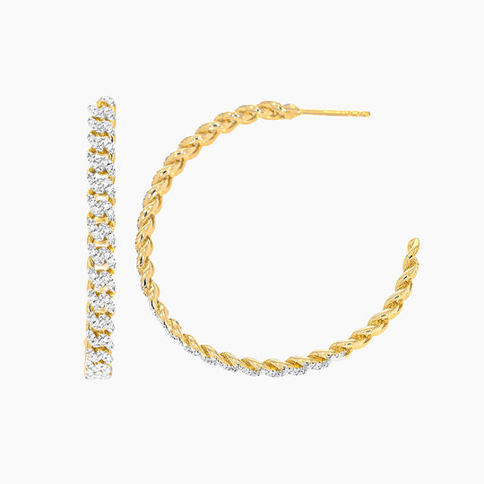 Hand In Hand Cuban Hoop Earrings