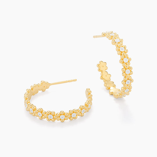 Field Of Daisies Hoop Earrings
