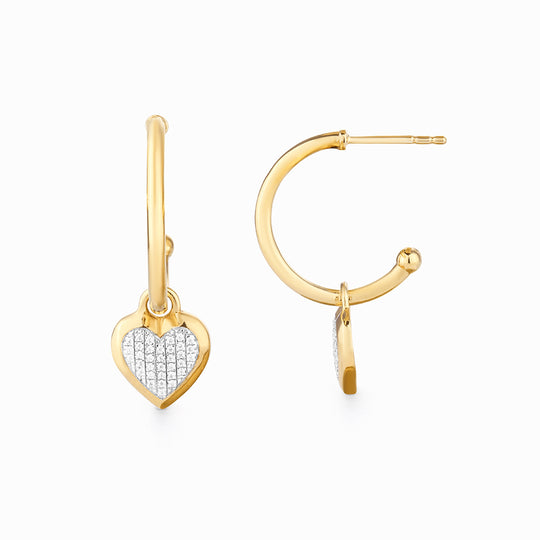 Protected Heart Hoop Earrings