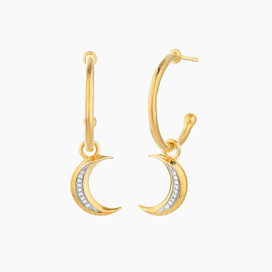 Crescent Moon Hoop Earrings