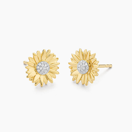 Waterproof Sunflower Stud Earrings