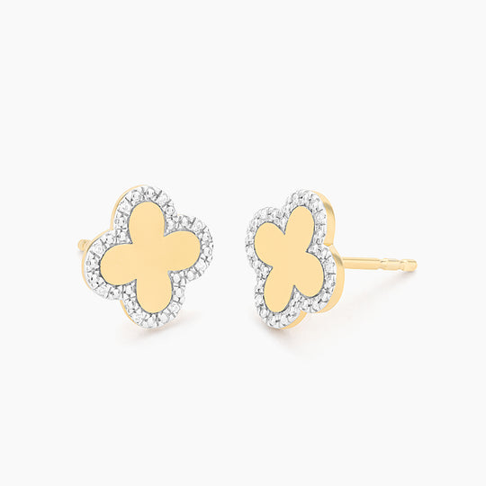 Waterproof Classic Bloom Clover Stud Earrings