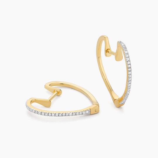 Siver Linings Heart Hoop Earrings