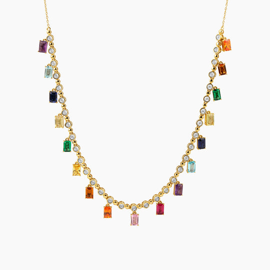 Rainbow Emerald Stone Necklace