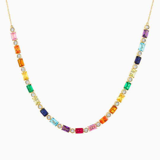Rainbow Emerald Colorstone Necklace