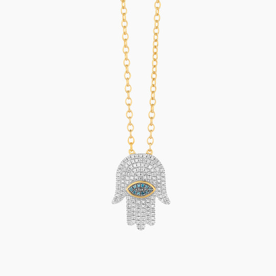 Vibrant Hamsa Pendant Necklace