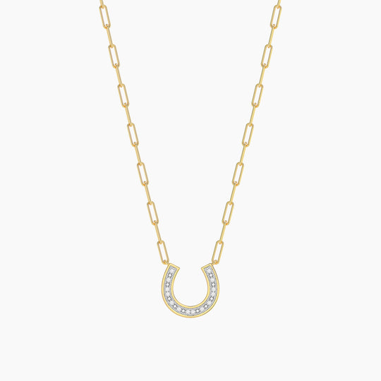 Waterproof Lucky Horseshoe Pendant Necklace