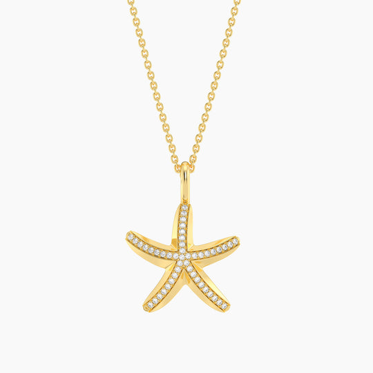 Waterproof Starfish Pendant Necklace