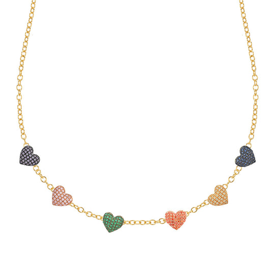 Heart Rainbow Chain Necklace