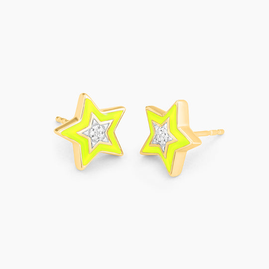 Neon Star Stud Earring
