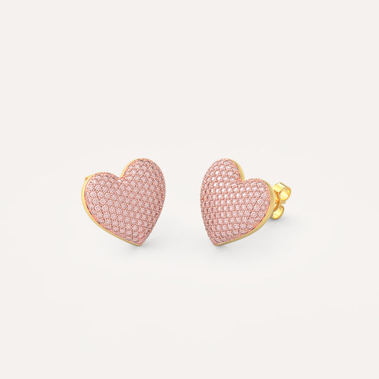 Medium Heart Stud Earring