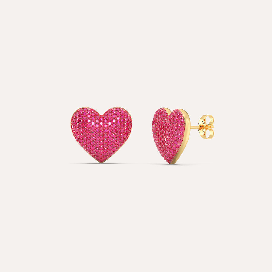 Medium Heart Stud Earring