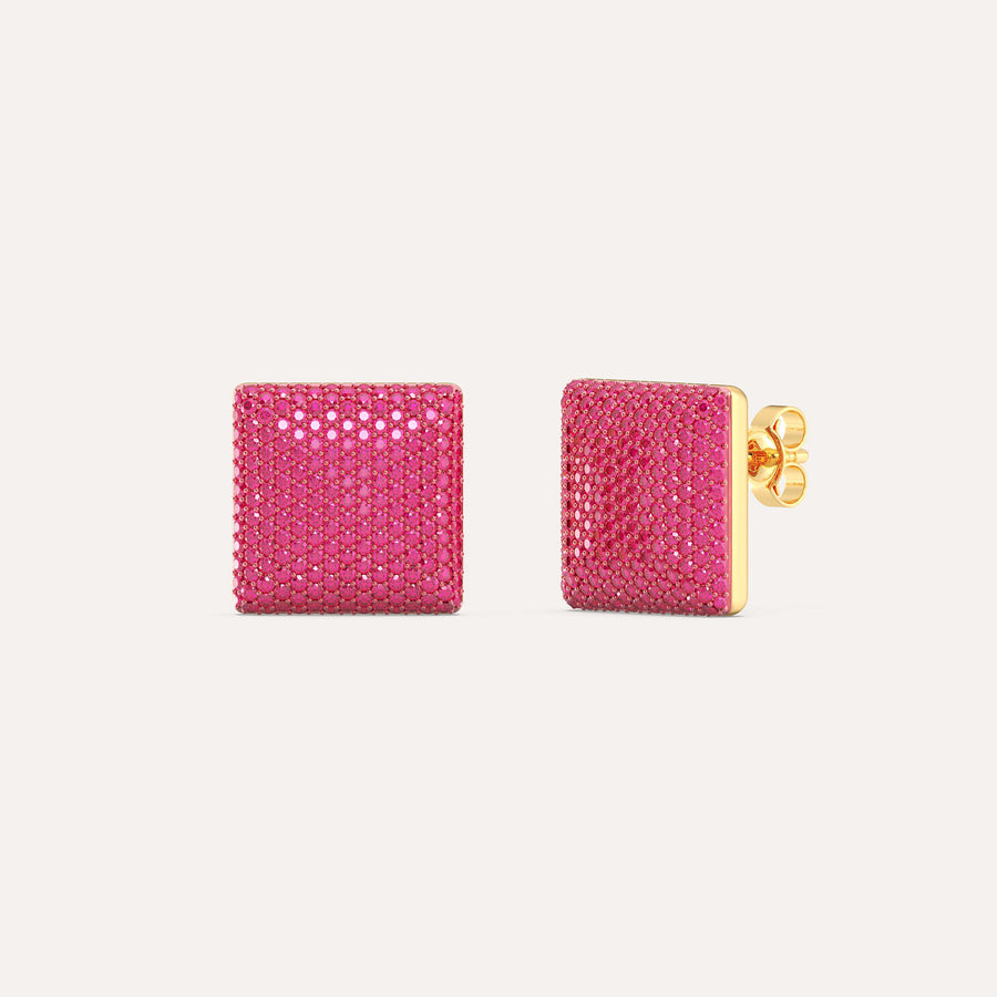 Medium Cube Stud Earring
