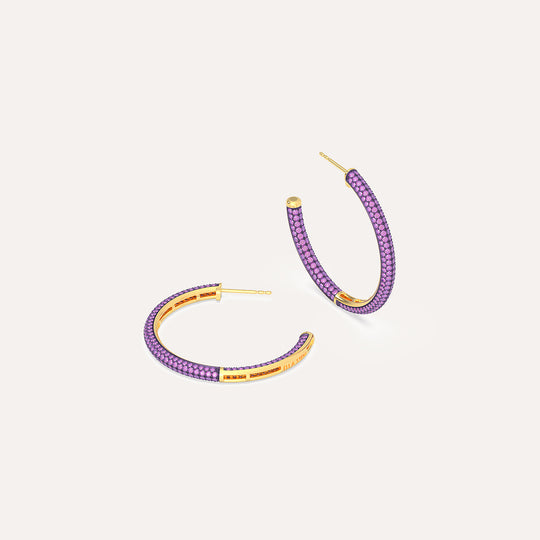 Two-Tone Medium Hoop Earring
