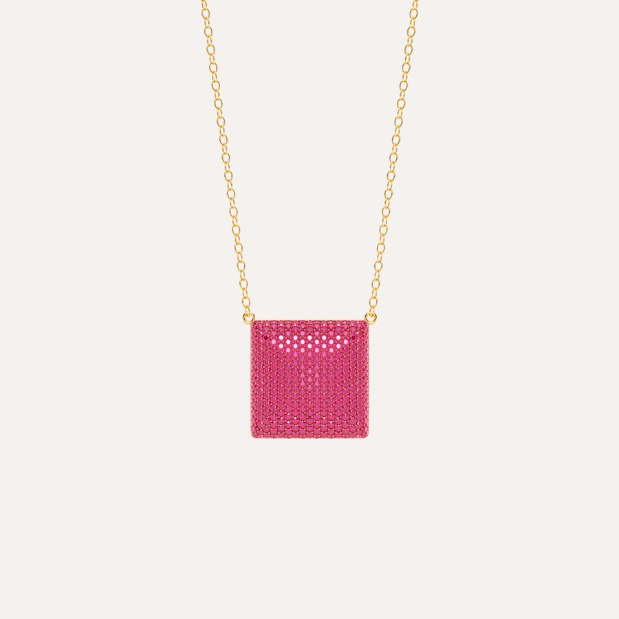 Large Cube Pendant Necklace