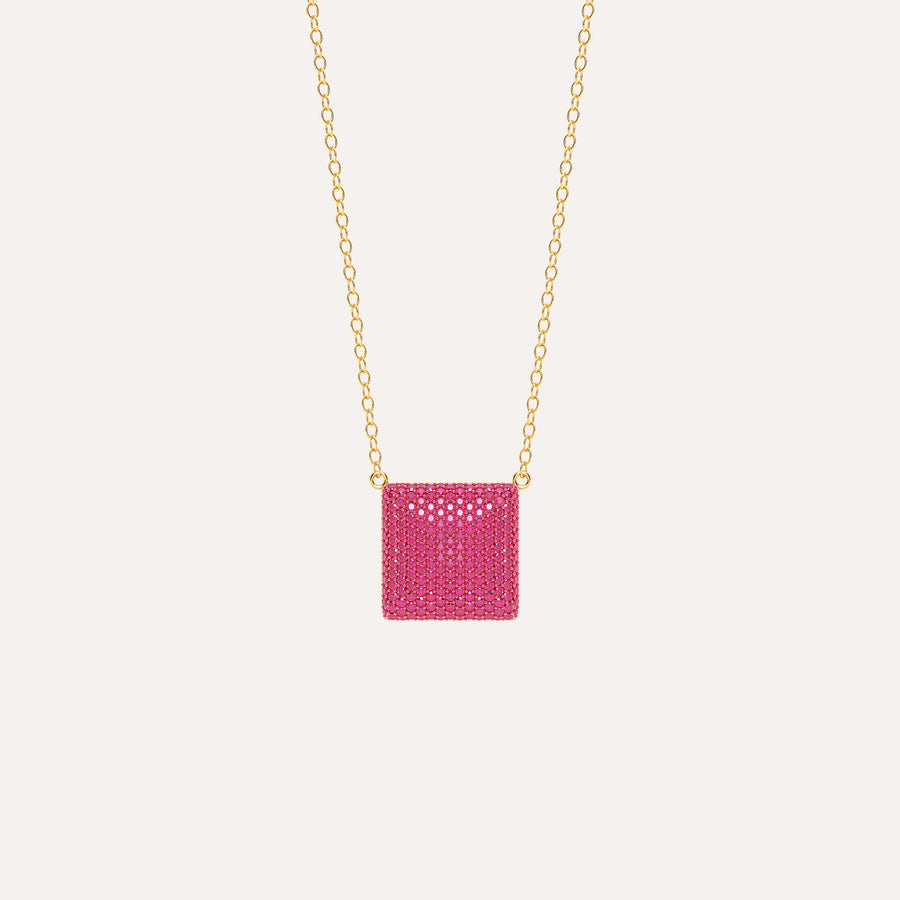 Medium Cube Pendant Necklace