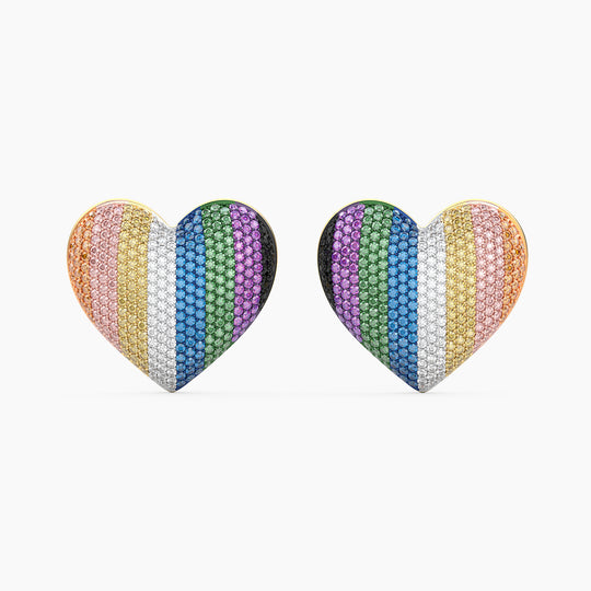 Multi Colour Heart Stud Earrings