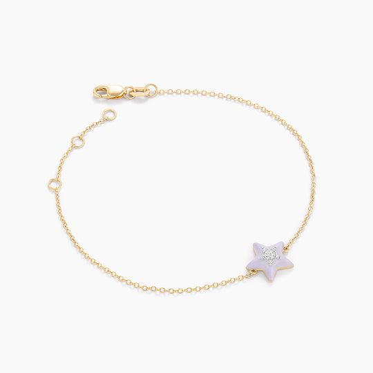 Lavender Two-Tone Star Chain Bracelet