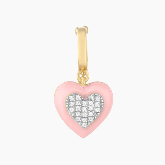 Little Heart Enamel Charm in Pink