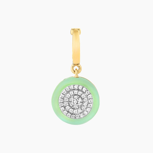 Little Circle Enamel Charm in Green