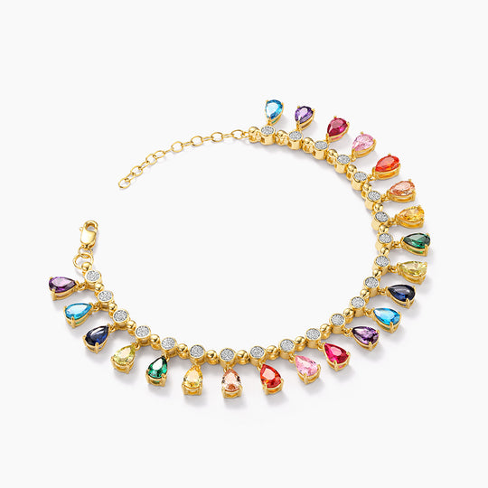 Multicolor Raindrops Colorstone Bracelet