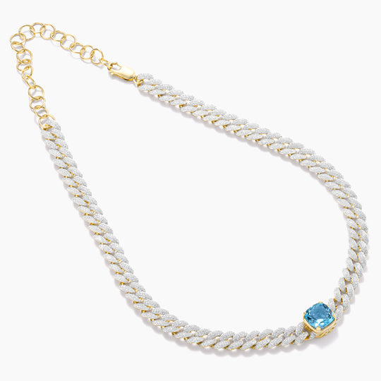 Topaz Stone Cuban Necklace