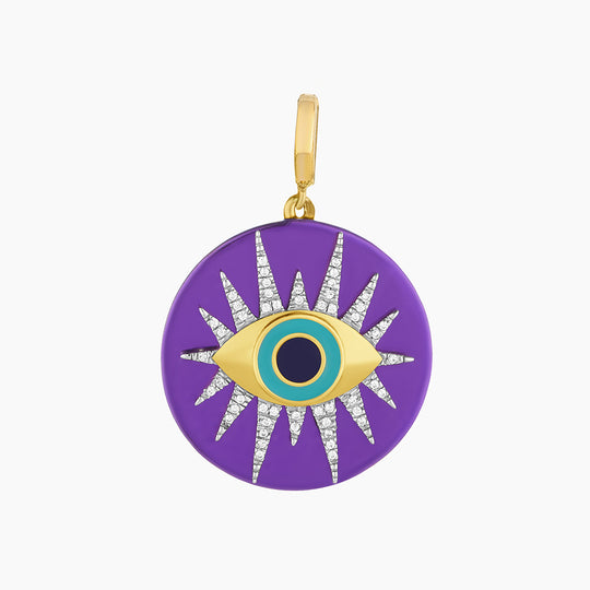 Boho Chic Evil Eye Purple Disc Charm