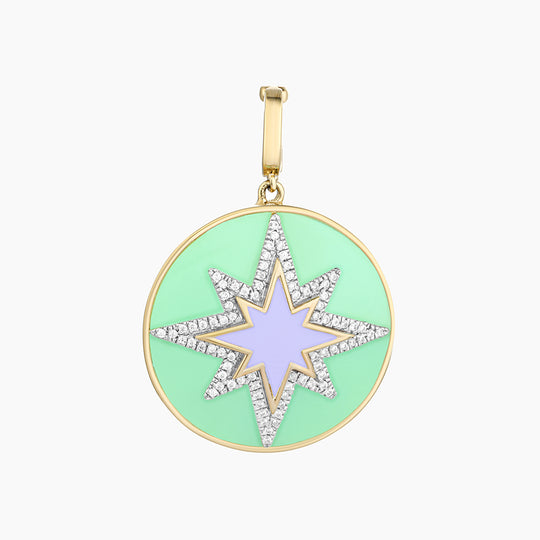 Supernova on Green Enamel Disc