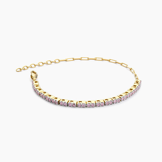 Diamonds in Violet Chain Bracelet