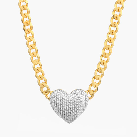XXL Heart Cuban Necklace