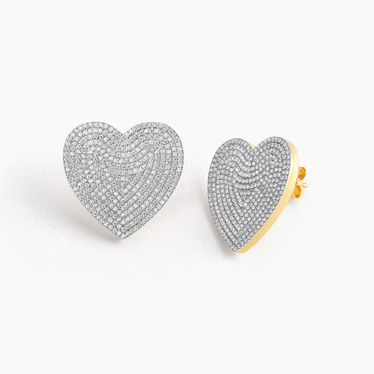 Signature Flat Heart Stud Earrings