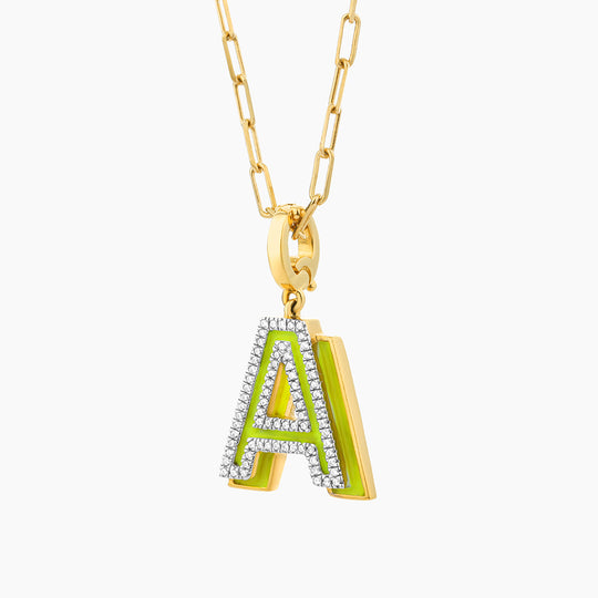 Alphabet Charm with Shadow Enamel
