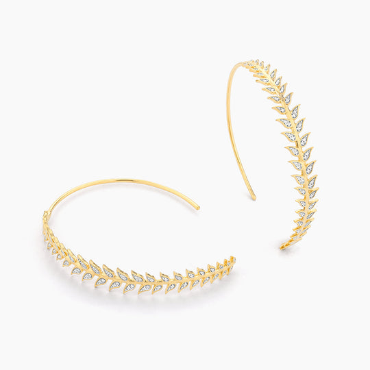 Leaf It All Behind Sterling Silver Hoop Earrings