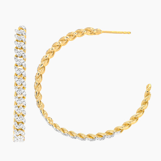 Hand In Hand Cuban Hoop Earrings