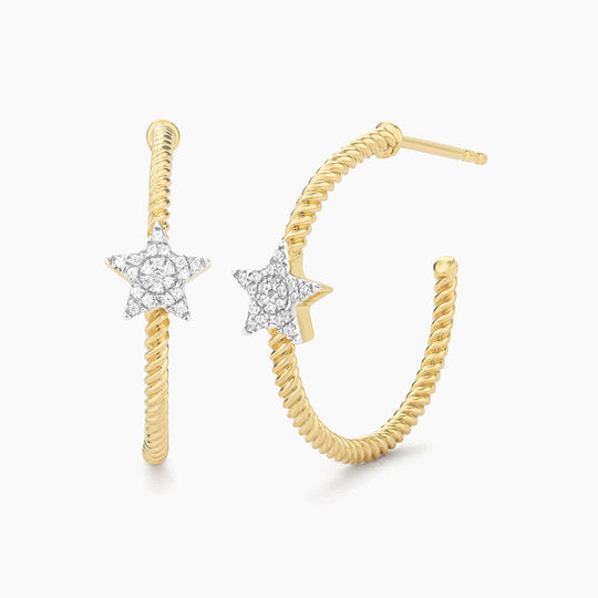 Star Hoop Earrings