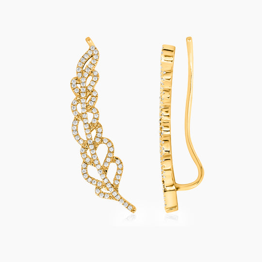 Twig of a Dove Ear Climber Earrings