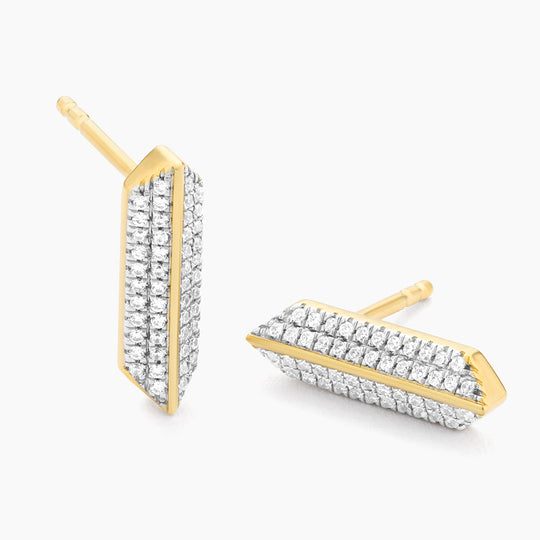 Pointed Bar Stud Earrings