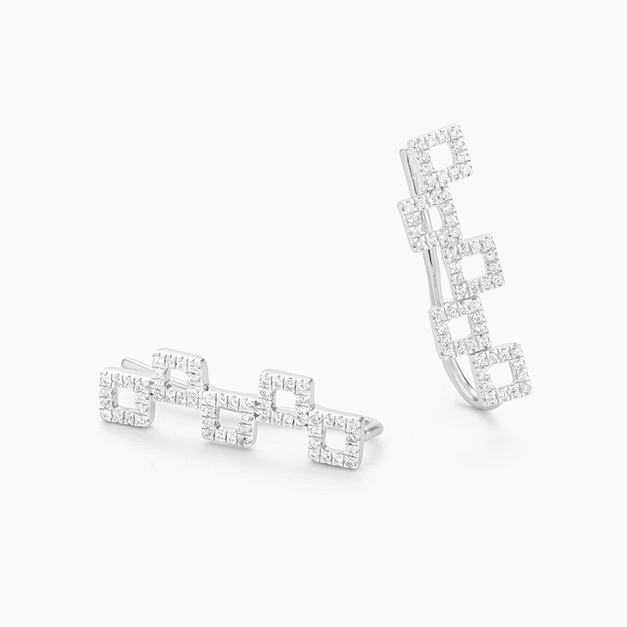 Squares Here and There Ear Climber Earrings