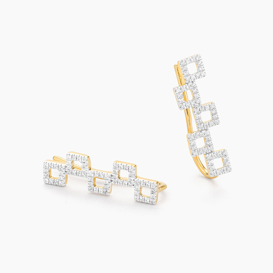 Squares Here and There Ear Climber Earrings